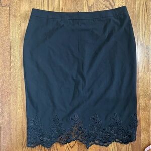 Lane Bryant Black Mid Length Skirt Lace Sparkle Cut Out Size 18